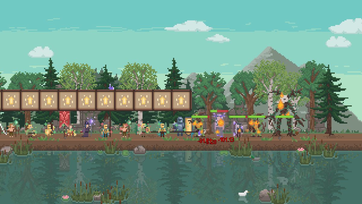 Official Steam screenshot of riverbank combat with unit health bars